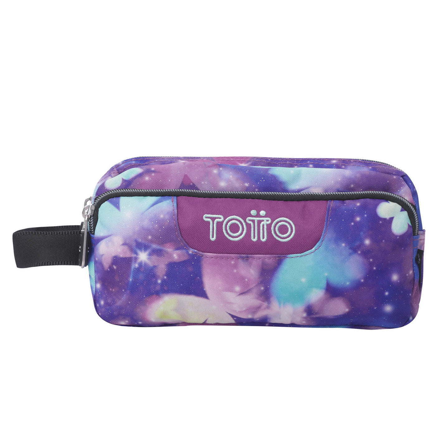 Estuche escolar eco-friendly tres compartimentos Totto Agapec Glitter - Star Butterfly