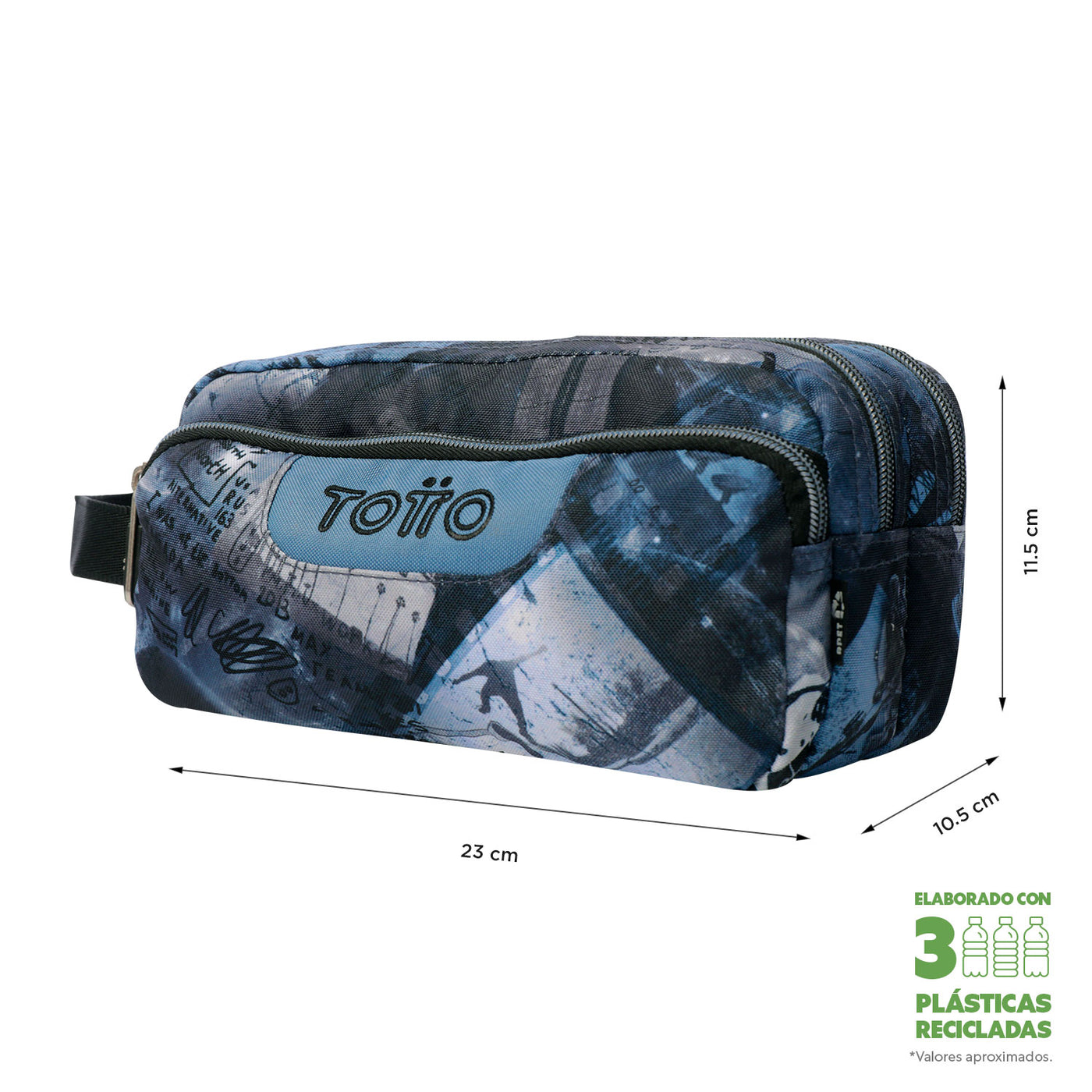Estuche escolar eco-friendly tres compartimentos Totto Agapec - Film