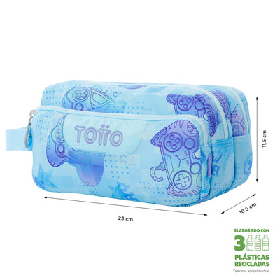 Estuche escolar eco-friendly tres compartimentos Totto Agapec - Polar