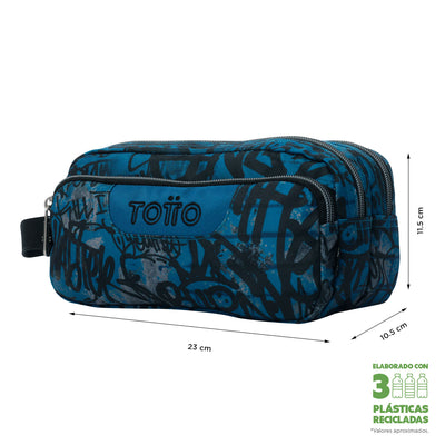 Estuche escolar eco-friendly tres compartimentos Totto Agapec - Urban Graph