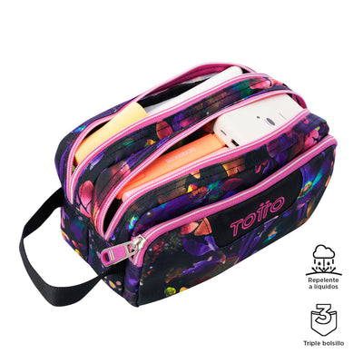 Estuche escolar eco-friendly tres compartimentos Totto Agapec - Flower Galaxy