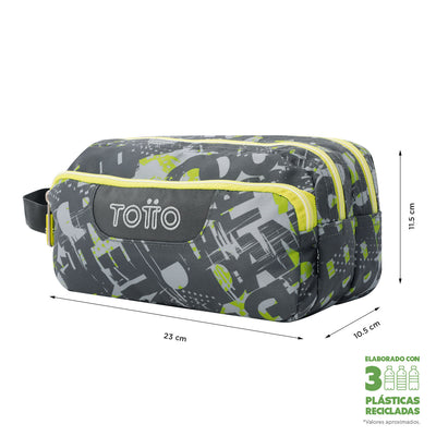 Estuche escolar eco-friendly tres compartimentos Totto Agapec - Texgrunge