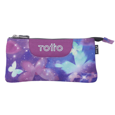 Estuche escolar eco-friendly tres compartimentos Totto Tablero Glitter - Star Butterfly