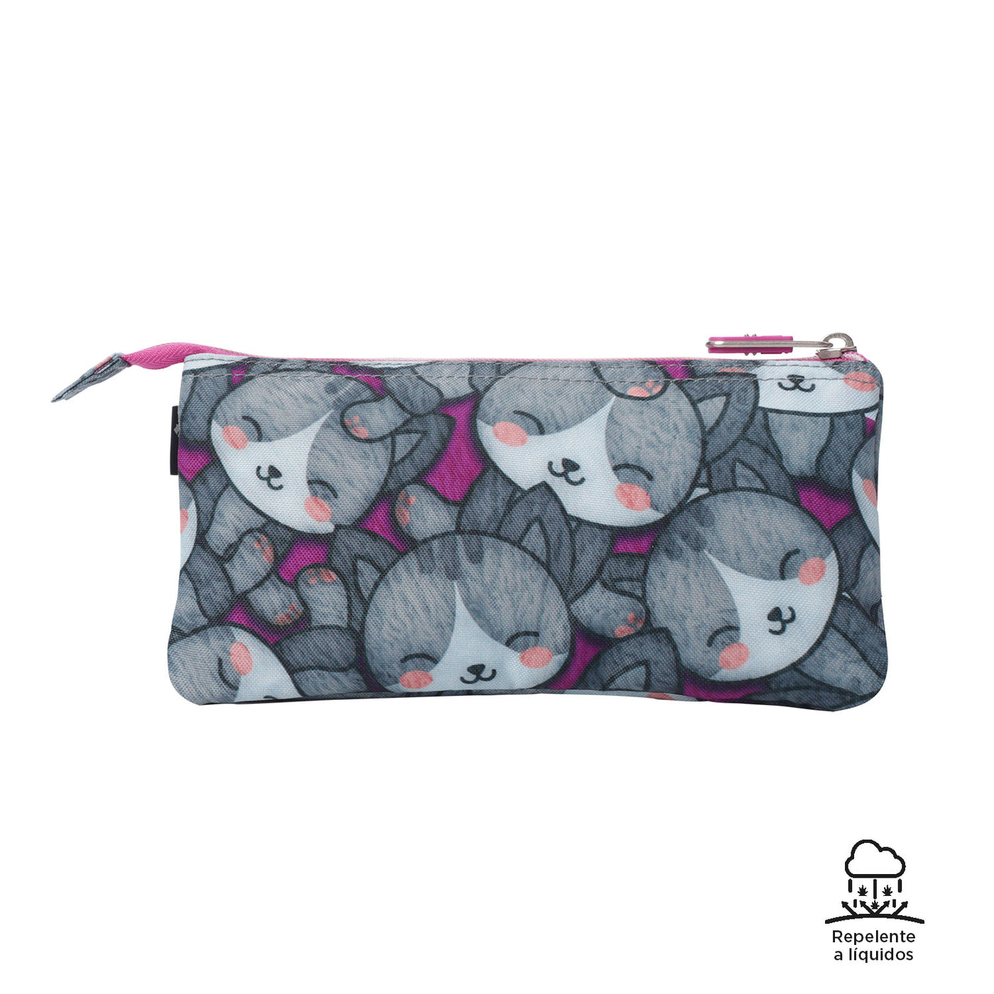 Estuche escolar eco-friendly tres compartimentos Totto Tablero - Kitten Rose