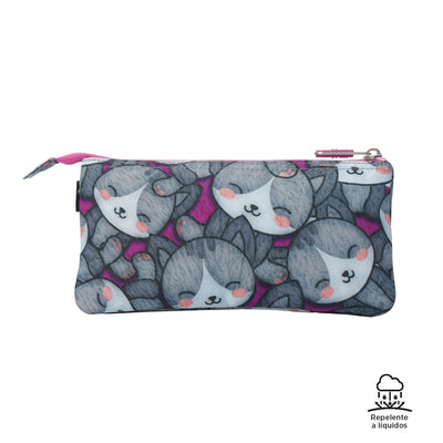 Estuche escolar eco-friendly tres compartimentos Totto Tablero - Kitten Rose