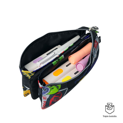 Estuche escolar eco-friendly tres compartimentos Totto Tablero - Sticky