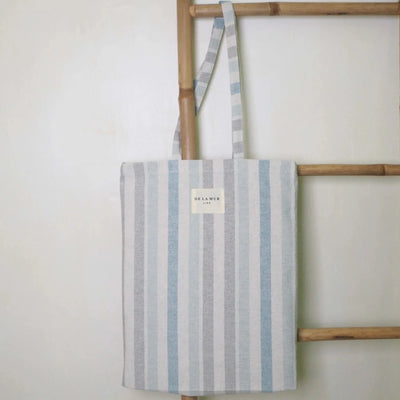 Bolsa Tote de tela Pequeña DeLaMurLine Blue Lineas