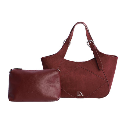 Bolso de mano con Bandolera Don Algodón Urbana Chic Burdeos