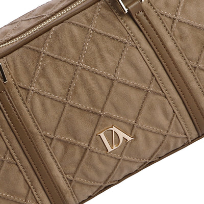 Bolso de Hombro doble compartimento Don Algodón Suede Taupe