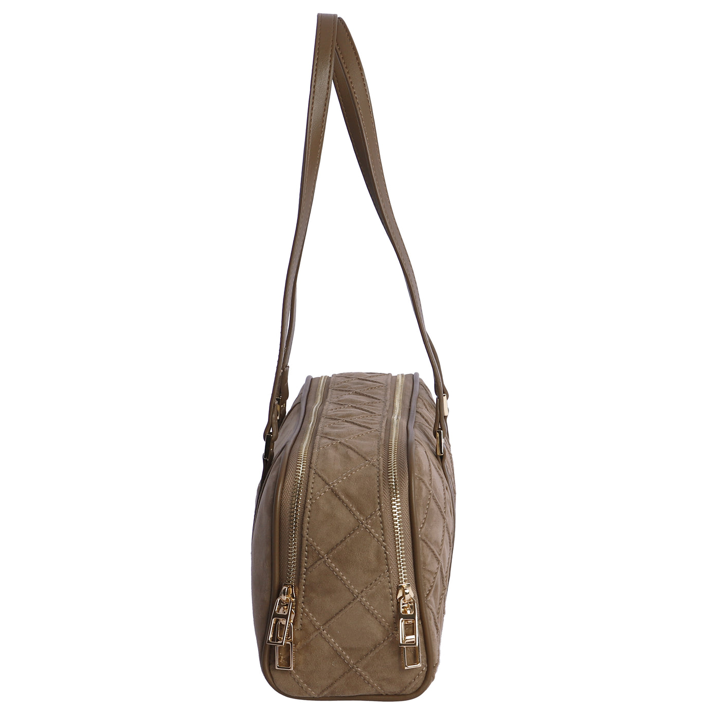 Bolso de Hombro doble compartimento Don Algodón Suede Taupe