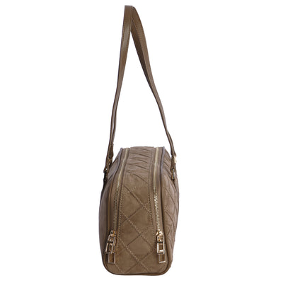 Bolso de Hombro doble compartimento Don Algodón Suede Taupe
