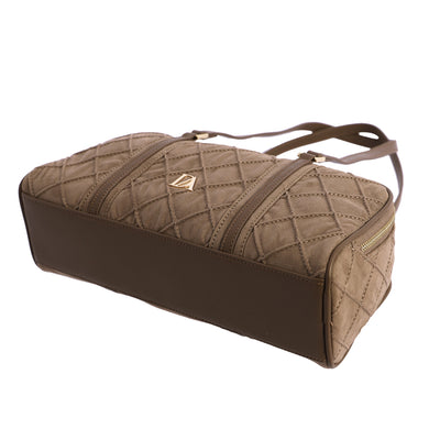 Bolso de Hombro doble compartimento Don Algodón Suede Taupe