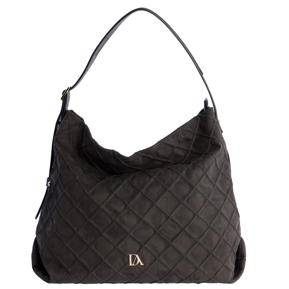 Bolso de Hombro Don Algodón Suede Negro