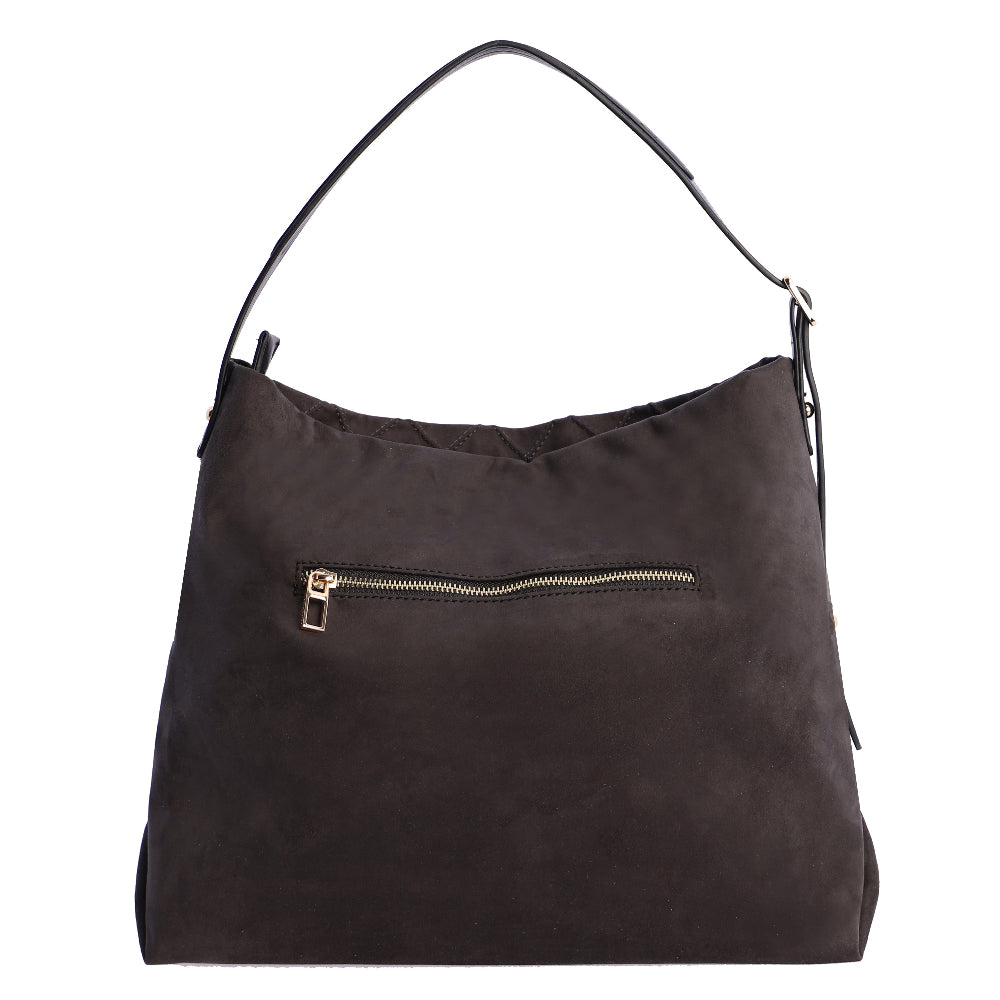 Bolso de Hombro Don Algodón Suede Negro