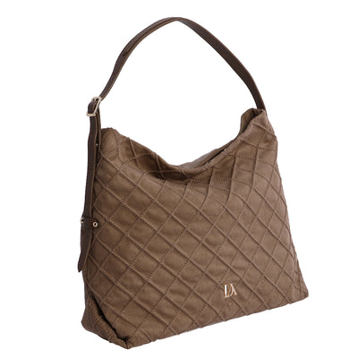 Bolso de Hombro Don Algodón Suede Taupe