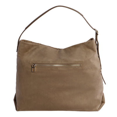 Bolso de Hombro Don Algodón Suede Taupe