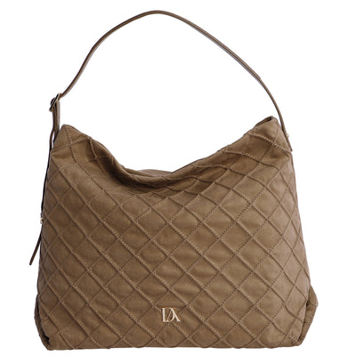 Bolso de Hombro Don Algodón Suede Taupe