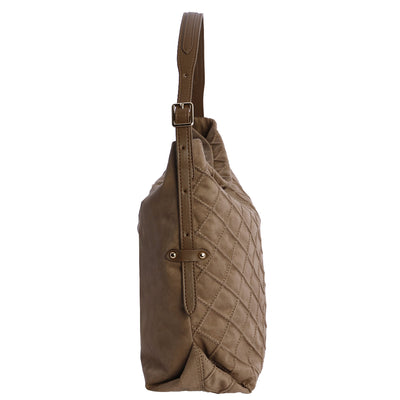 Bolso de Hombro Don Algodón Suede Taupe