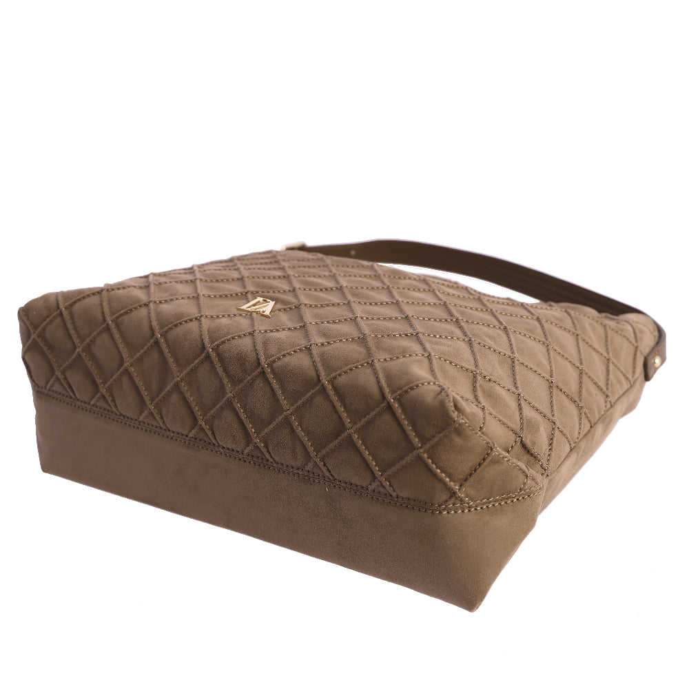 Bolso de Hombro Don Algodón Suede Taupe