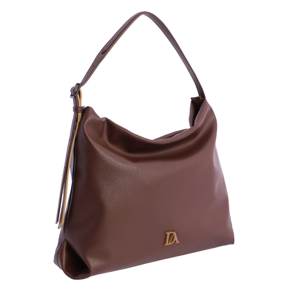 Bolso de Hombro con Bandolera Don Algodón Noir Marrón