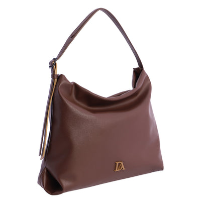 Bolso de Hombro con Bandolera Don Algodón Noir Marrón