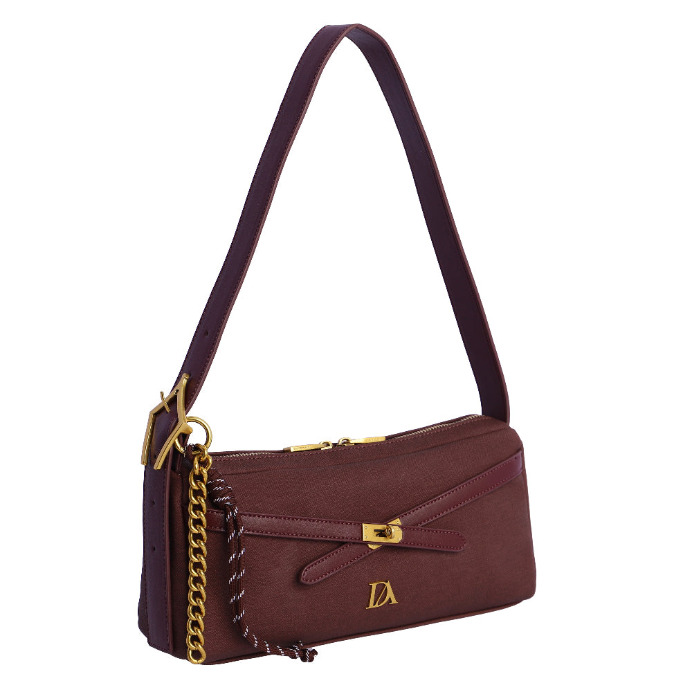 Bolso Baguette Bandolera Don Algodón Mistic Burdeos