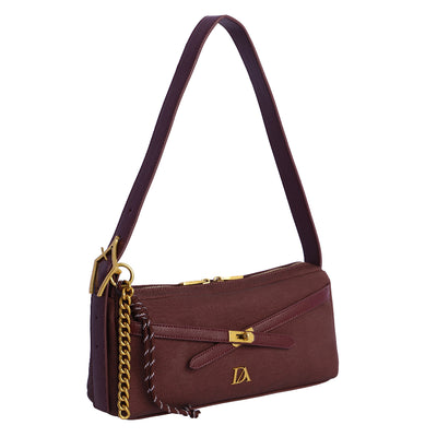 Bolso Baguette Bandolera Don Algodón Mistic Burdeos