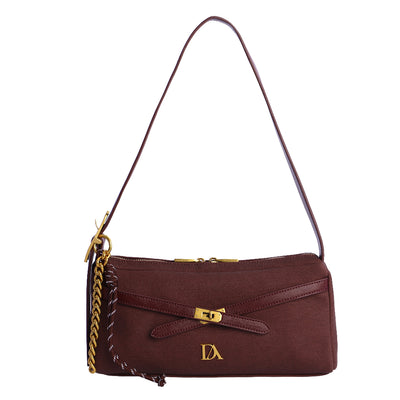 Bolso Baguette Bandolera Don Algodón Mistic Burdeos