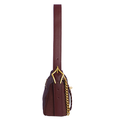 Bolso Baguette Bandolera Don Algodón Mistic Burdeos