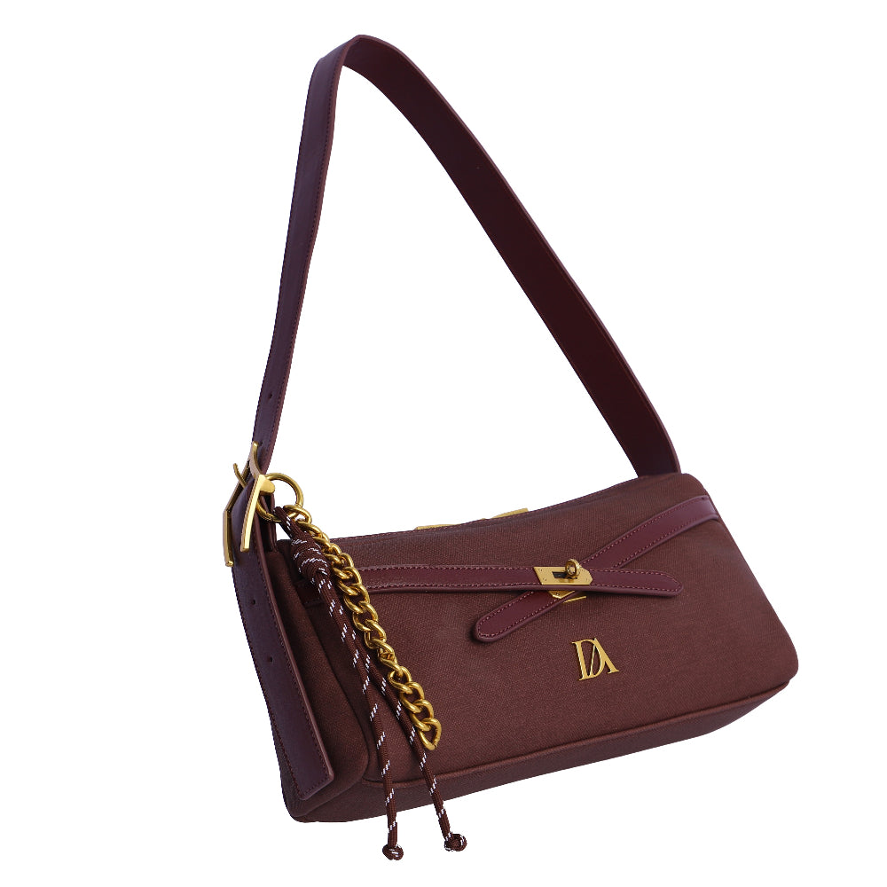 Bolso Baguette Bandolera Don Algodón Mistic Burdeos