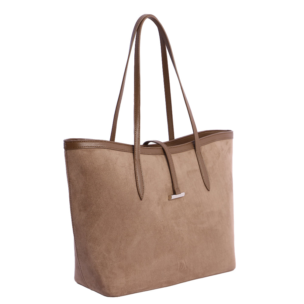 Bolso Shopper Don Algodón suede Taupe
