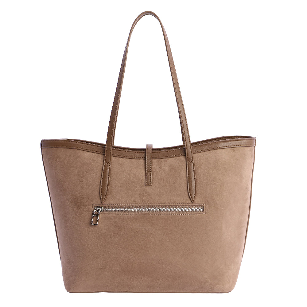 Bolso Shopper Don Algodón suede Taupe