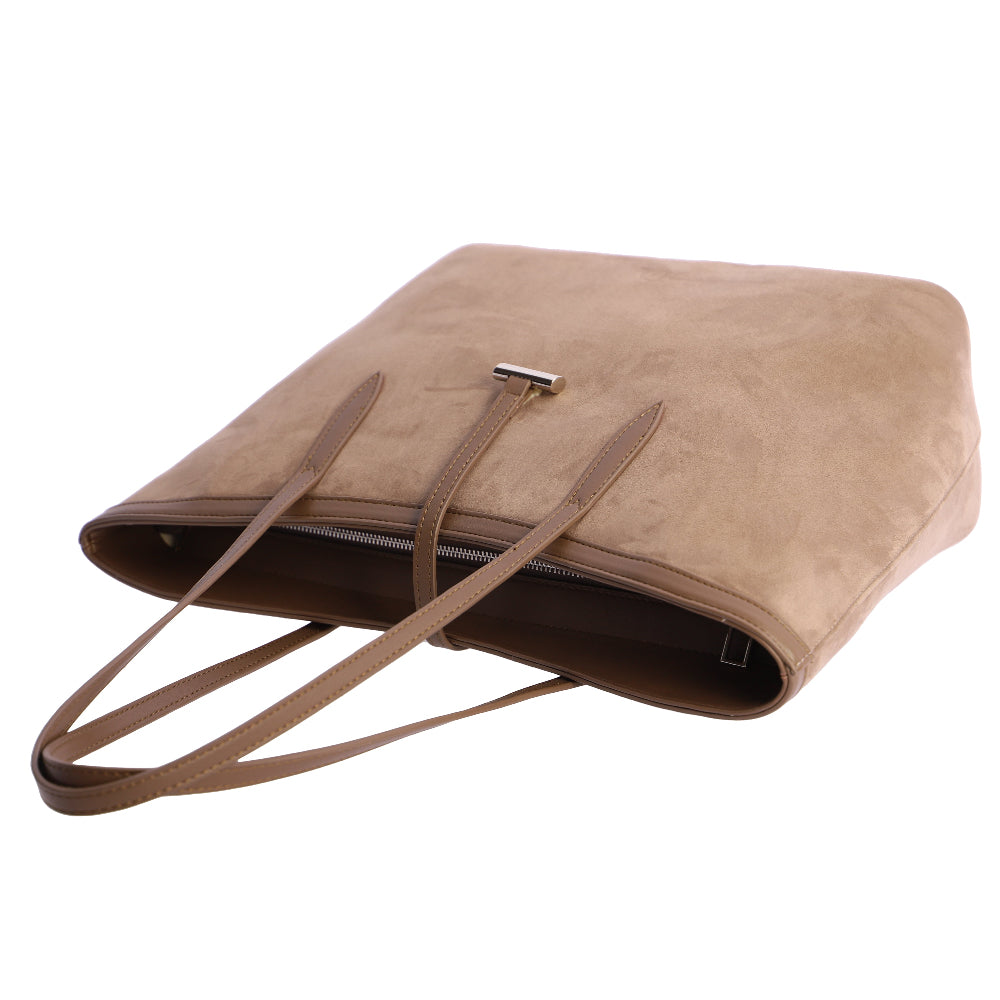 Bolso Shopper Don Algodón suede Taupe