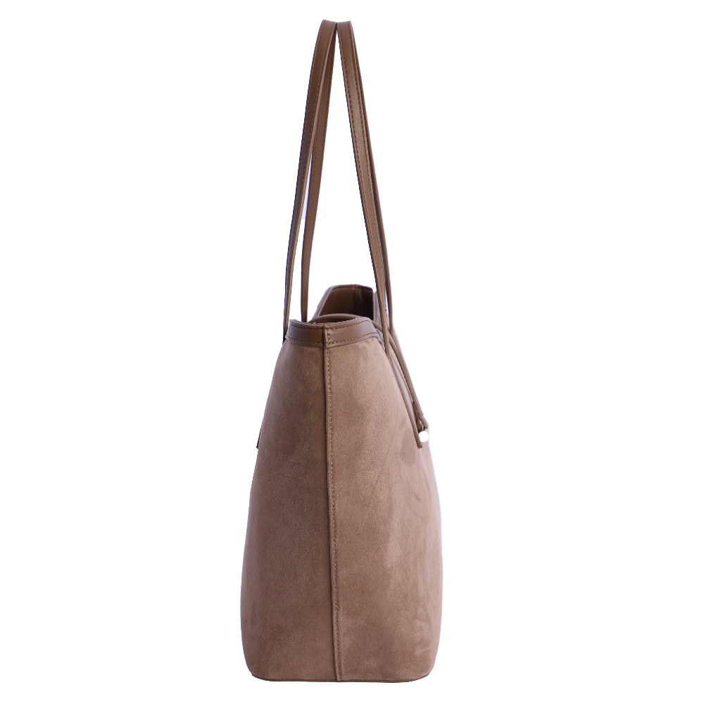 Bolso Shopper Don Algodón suede Taupe