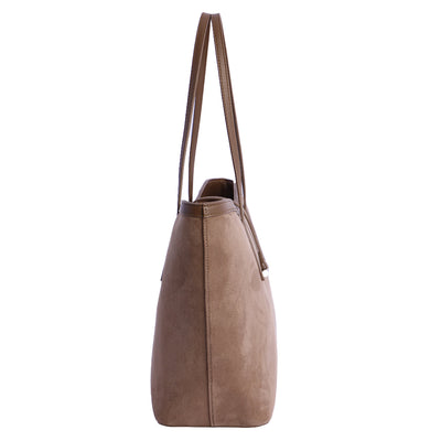 Bolso Shopper Don Algodón suede Taupe
