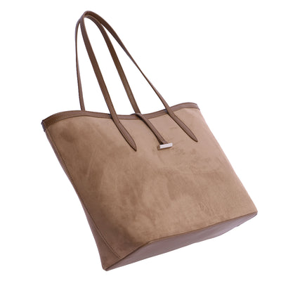 Bolso Shopper Don Algodón suede Taupe
