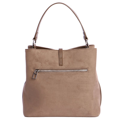 Bolso de Hombro Don Algodón suede Taupe