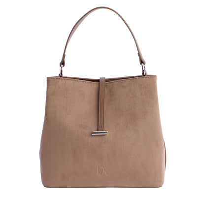 Bolso de Hombro Don Algodón suede Taupe
