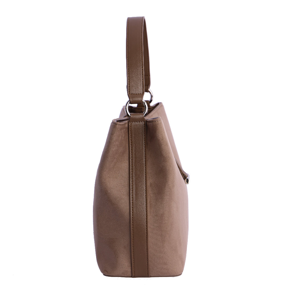 Bolso de Hombro Don Algodón suede Taupe