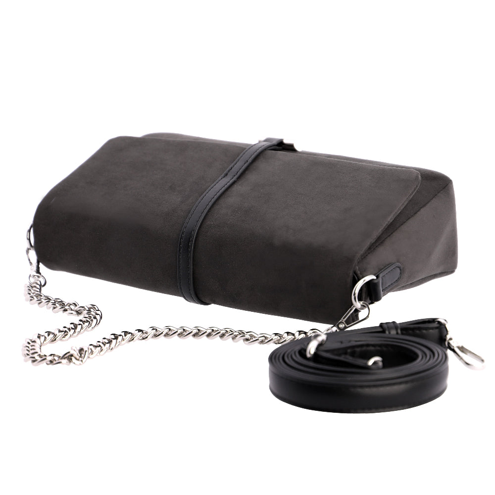 Bandolera solapa Don Algodón suede Negro