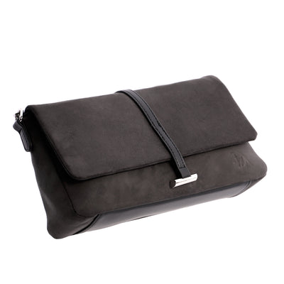 Bandolera solapa Don Algodón suede Negro