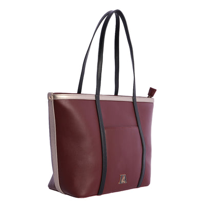 Bolso Shopper Don Algodón Burdeos y Negro