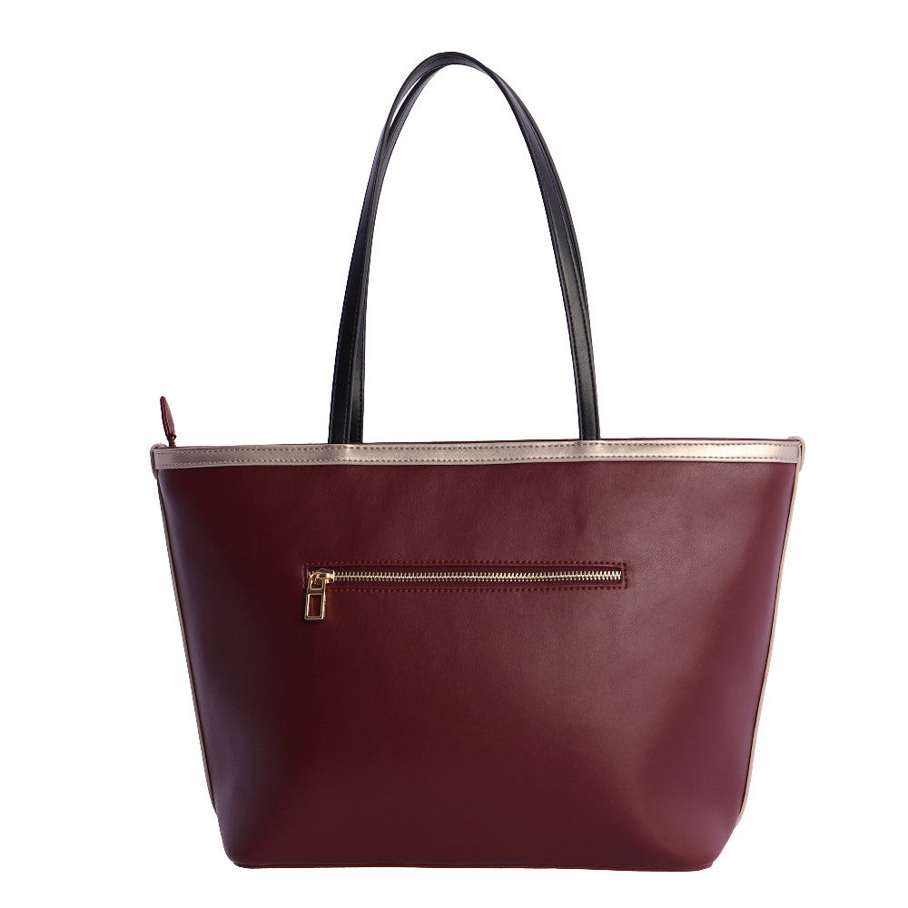 Bolso Shopper Don Algodón Burdeos y Negro