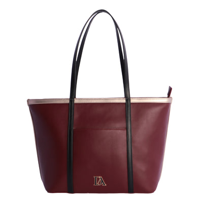 Bolso Shopper Don Algodón Burdeos y Negro