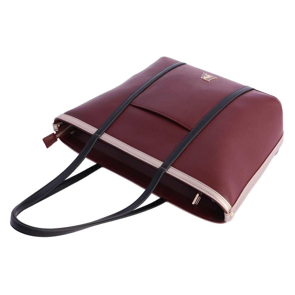 Bolso Shopper Don Algodón Burdeos y Negro