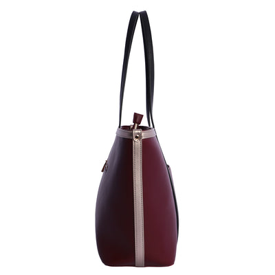 Bolso Shopper Don Algodón Burdeos y Negro