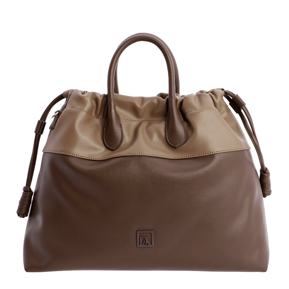 Bolso de mano con Bandolera Don Algodón Bicolor Marrón