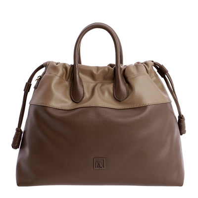 Bolso de mano con Bandolera Don Algodón Bicolor Marrón