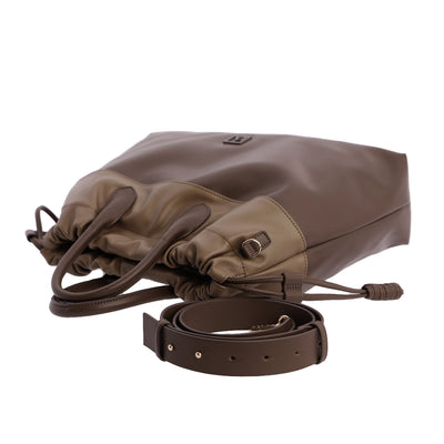 Bolso de mano con Bandolera Don Algodón Bicolor Marrón