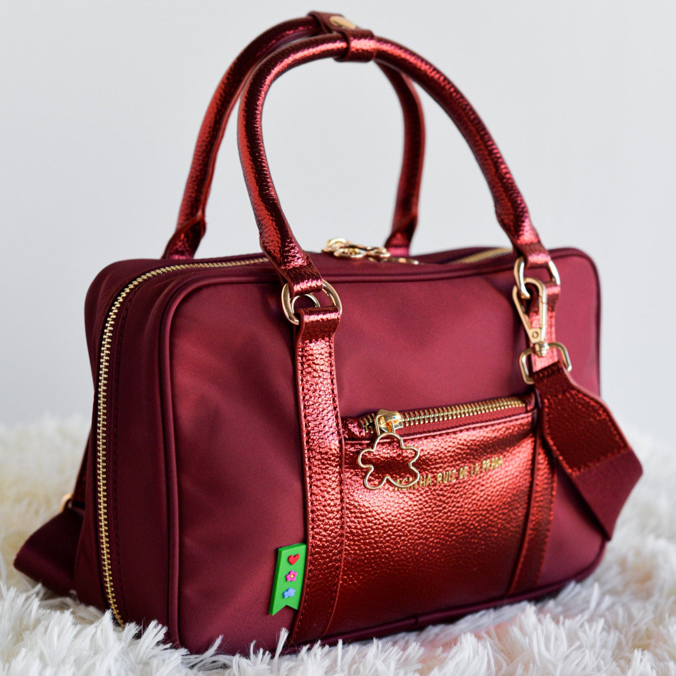 Bolso nylon metalizado AGATHA RUIZ DE LA PRADA Granate